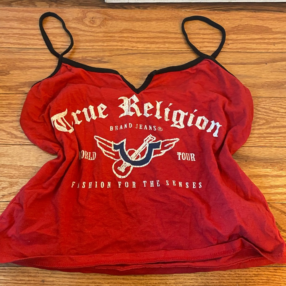True Religion Red Camisole with Black Trim